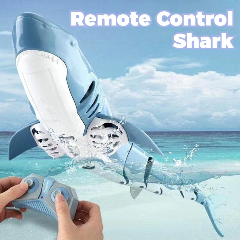 Inteligente rc tubarão baleia spray água brinquedo de controle remoto barco navio robôs submarinos peixes brinquedos elétricos para crianças meninos do bebê crianças