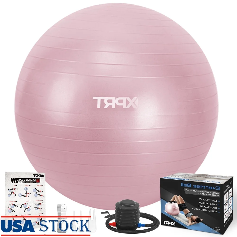 

Extra Thick Anti Burst Exercise Ball Yoga Ball Chair Quick Pump Balance Stability Core Strength Training Home Workout Fitness