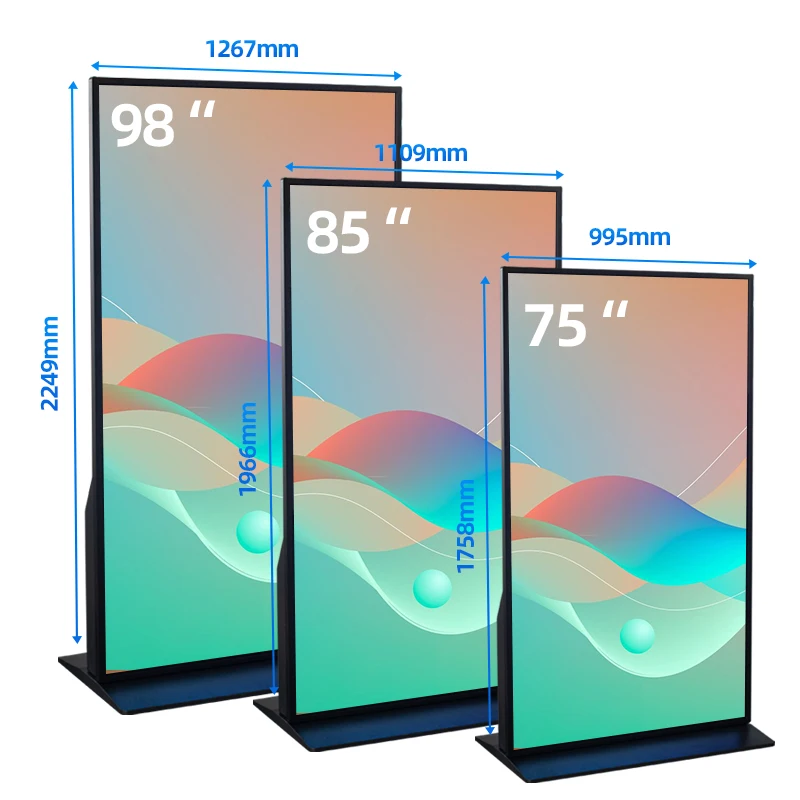 Ultra HD Supermarket Ad Display Floor Standing Digital Signage for Retail Store Smart Touch Interactive Kiosk 4K Media Player
