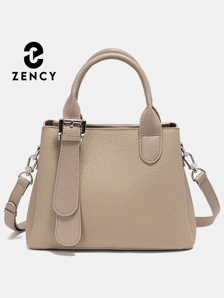 Zency High Quality Genuine Leather Shoulder Bag For Women Simple Fashion Handbag Roomy Designer Bag For Commuters 2024