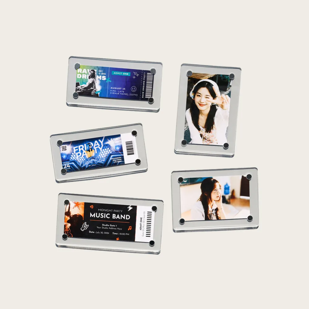 A4/A5 Acrylic Refrigerator Magnetic Photo Frame Set, Transparent Picture Display Frame, Multi-Purpose Display Frame