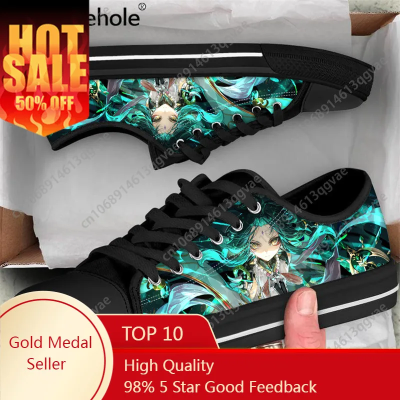 Game Genshin Impact Low Top High Quality Sneakers Mens Womens Teenager Canvas Sneaker Couple Shoes Custom Made Shoe