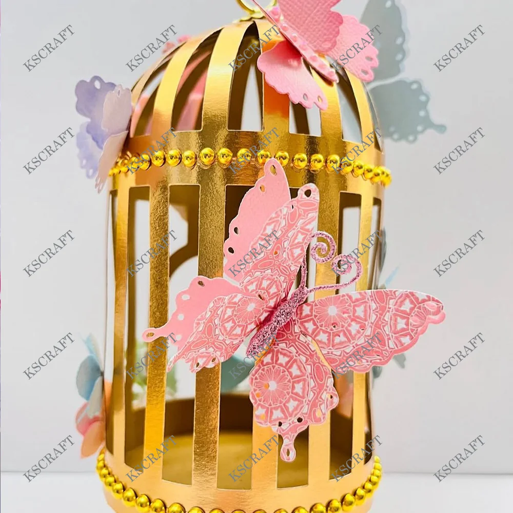 KSCRAFT 3D Bird Cage Box Cutting Dies Stencils for DIY Scrapbooking Decorative Embossing DIY Paper Cards