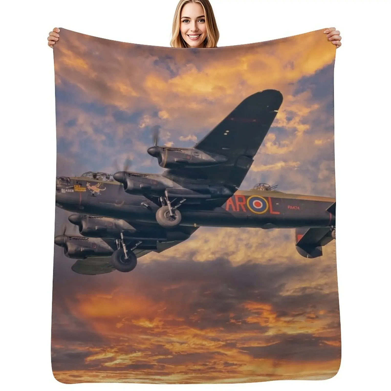 Мягкое и уютное одеяло Lancaster Bomber Throw Blanket для домашних животных, детей и взрослых
