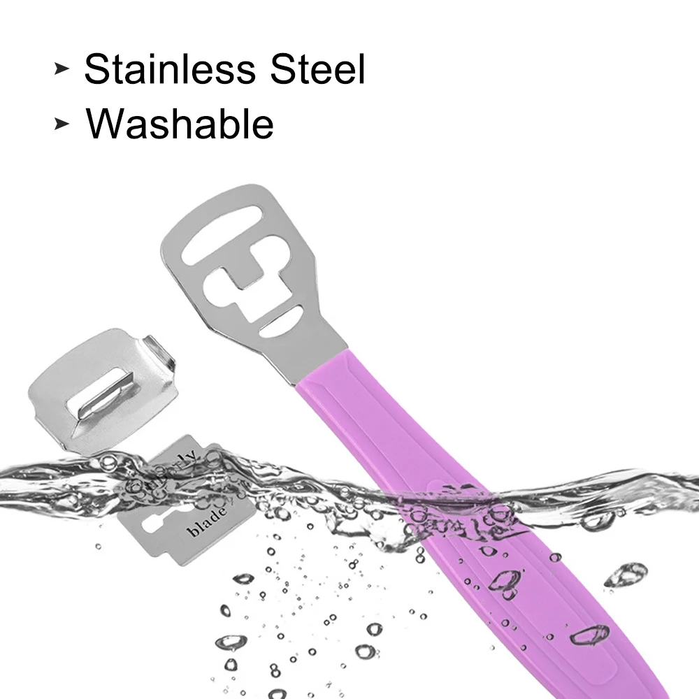 굳은살 제거제 발 각질 페디큐어 파일 면도기, 스테인레스 스틸 옥수수 제거 발 큐티클 커터 강판 블레이드 스킨 케어 도구