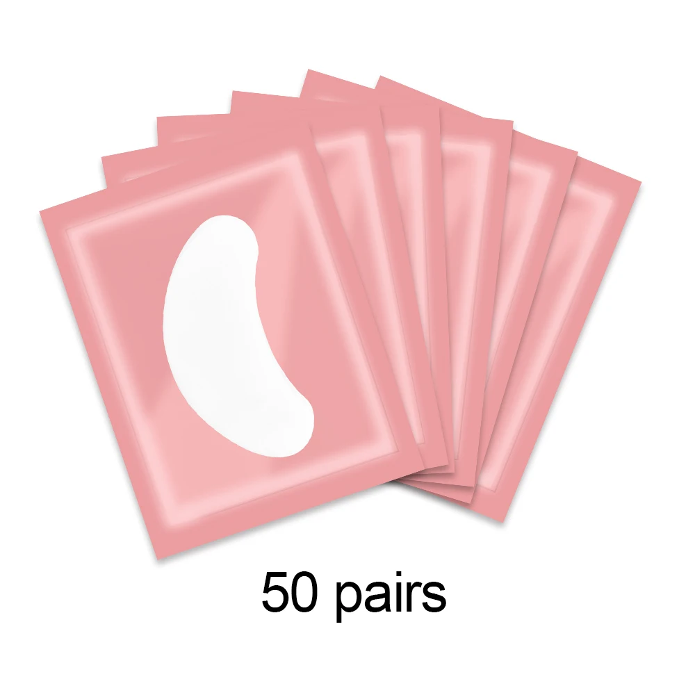 50 Paar Wimpernverlängerungs-Patches, Hydrogel-Patches, Gel-Pad, Make-up, Wimpernlift-Werkzeuge, unter den Augenklappen, Pads für Wimpernverlängerung