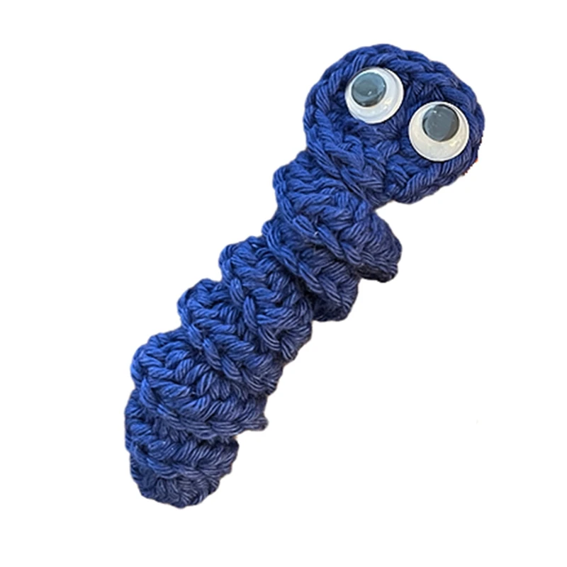 Handmade Emotional Support Worry Worm Gift, Crochet Worry Worm Inspirational Cares For You, Cute Knitted Gift