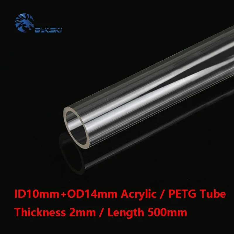 

PMMA/PETG Hard Tube 14mm Outer Diameter + 10mm Inner Diameter + 2mm Thickness + 50cm Length Transparent Rigid Pipe 2pcs/Lots
