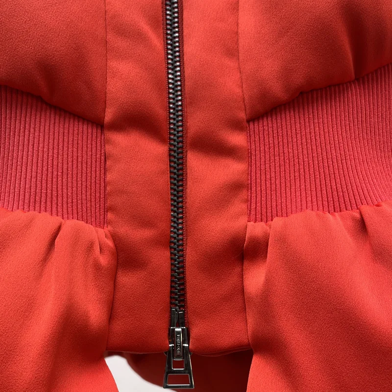 2025年冬 ソリッドスリム パフィーコットンパッド入りコート ファッションフレア 長袖ジッパー カジュアルウォームパーカージャケット ストリートアウターウェア