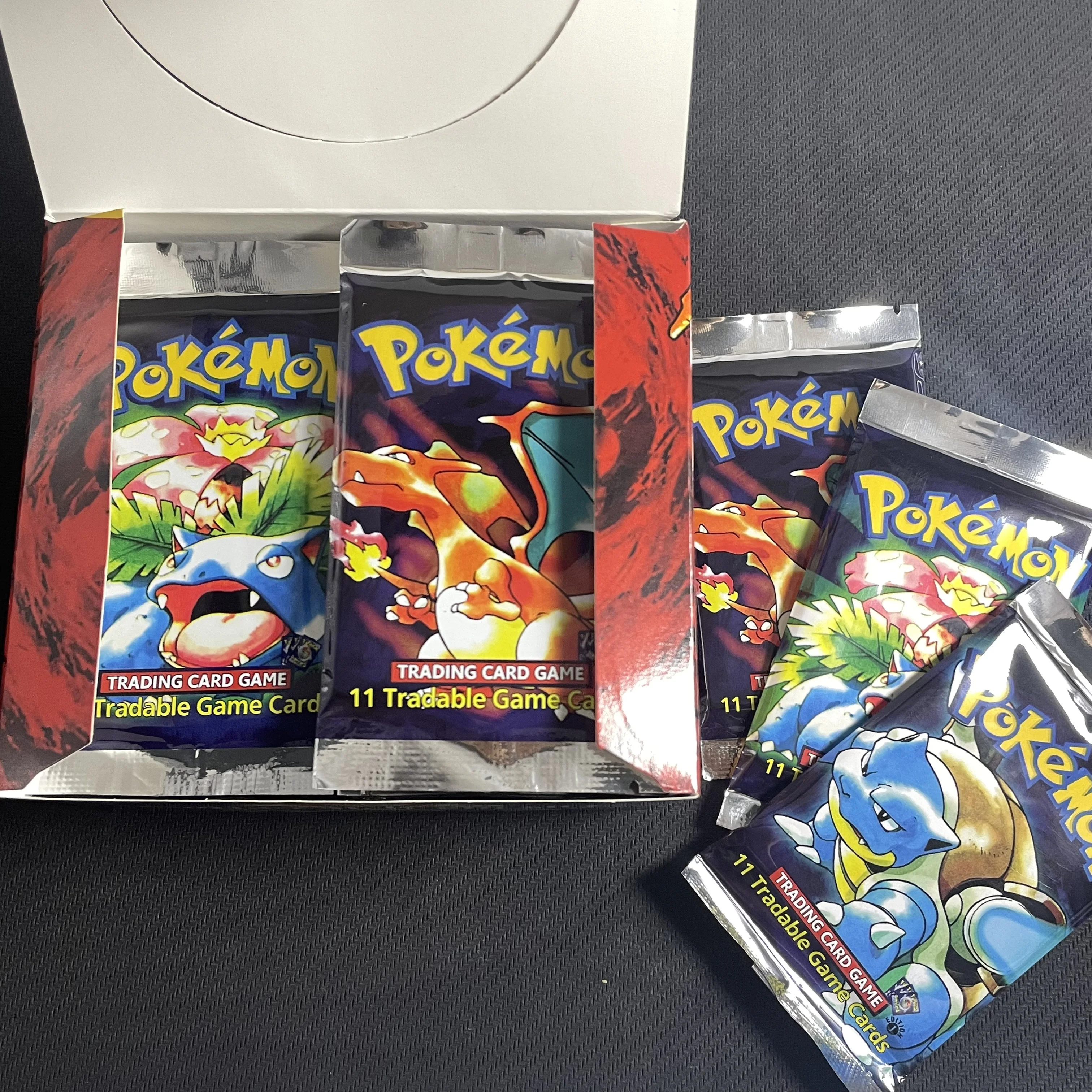 36 عبوة من حزمة معززة الصندوق الكامل PTCG للإصدار الأول بطباعة محدودة Charizard PKM لعبة ببطاقات التداول Toygifts