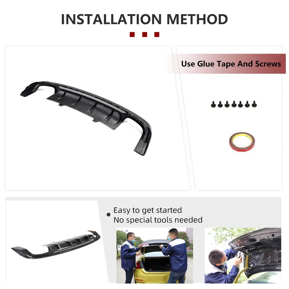 Car Rear Diffuser Spoiler For Audi A5 Sline S5 B9 Sportback 2017-2019 Carbon Fiber Rear Chin Lower Protective Guard Bodykits  - view 5