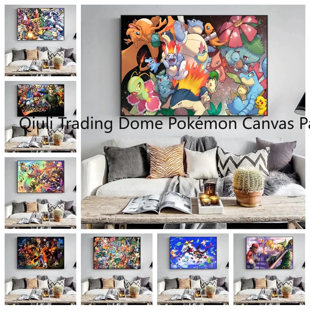 

Pokemon Anime Character Pikachu Poster Canvas Painting Suitable for Fashion Home Room Wall Decor Mural Christmas Children Gift