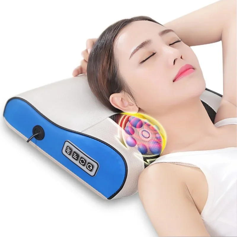 Cervical Spine Massager Pillow, Full Body Kneading with Red Light Heating, Home Electric Massager, Neck and Back Relief.