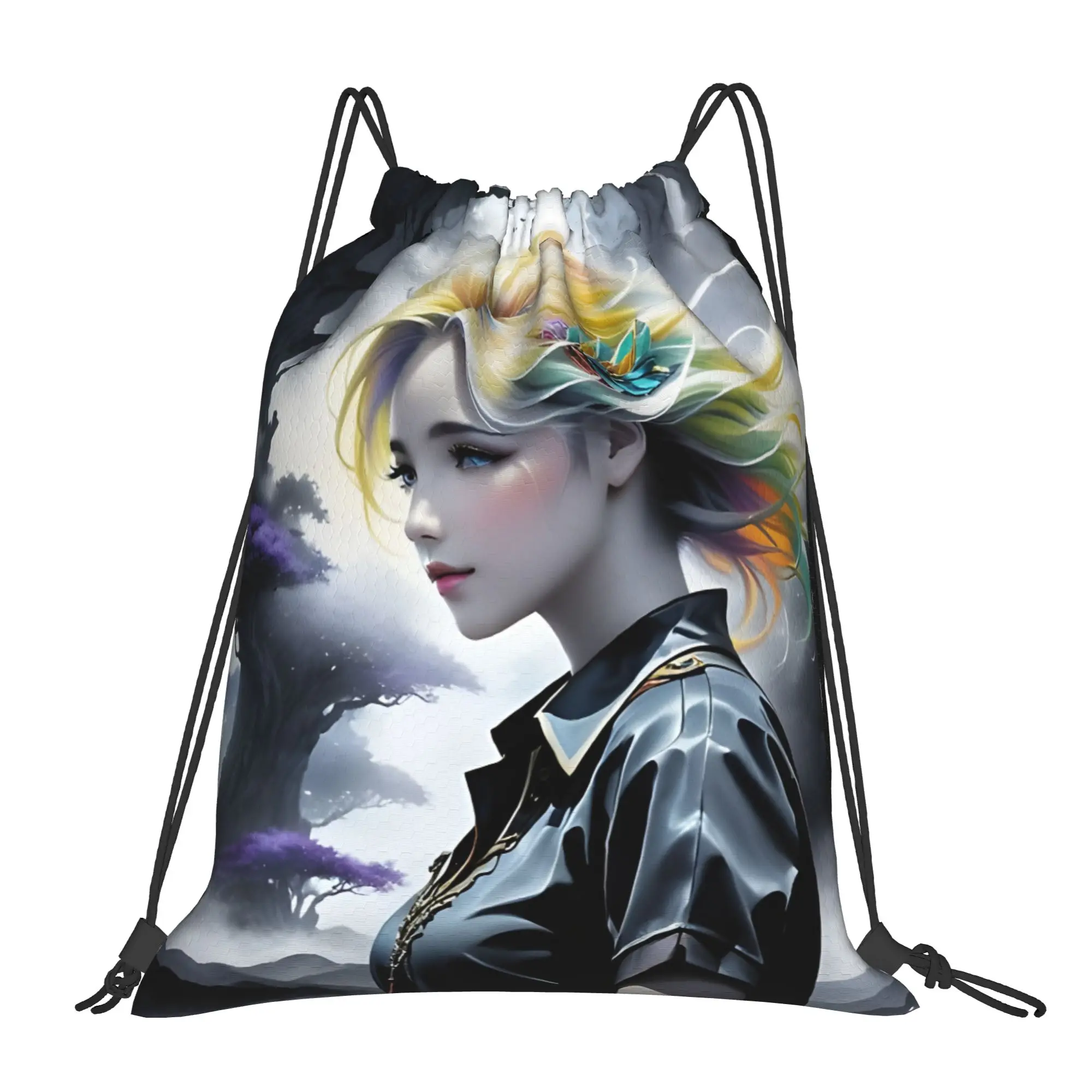 Trippy Landscape Hope In The Storm Portable Hiking Riding gym Drawstring Bags Cool gift Storage Backpacks