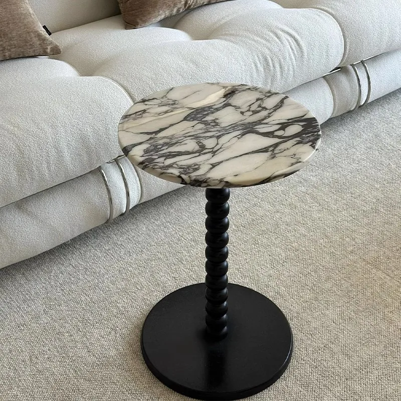 Marble Coffee Table Creative Design Home Decoration French Retro Style Side Table Hotel Reception Small Table Size 40x40x50cm