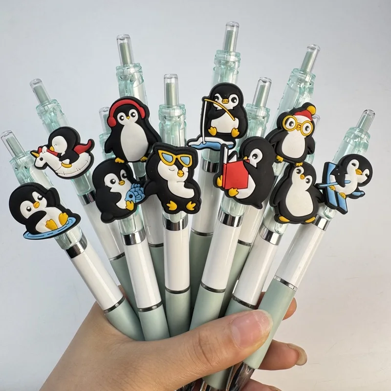 20/30pcs  Creative, simple, and cute retractable ballpoint pen with an Antarctic penguin design Campus Design Back-to-School Sea