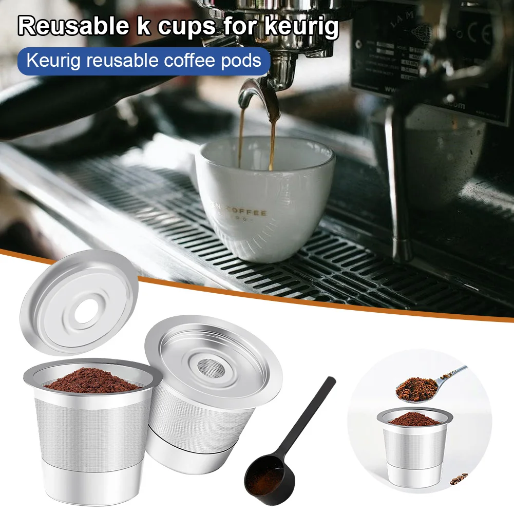 2PCS Stainless Steel Coffee Capsules Refillable Coffee Pods Reusable Coffee Filter For Keurig 1.0 Coffee Machines Coffeeware