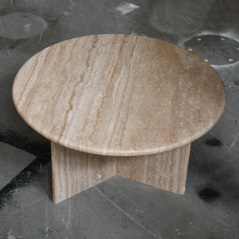 Modern travertine dining table gold coffee table natural stone luxury modern smart coffee table