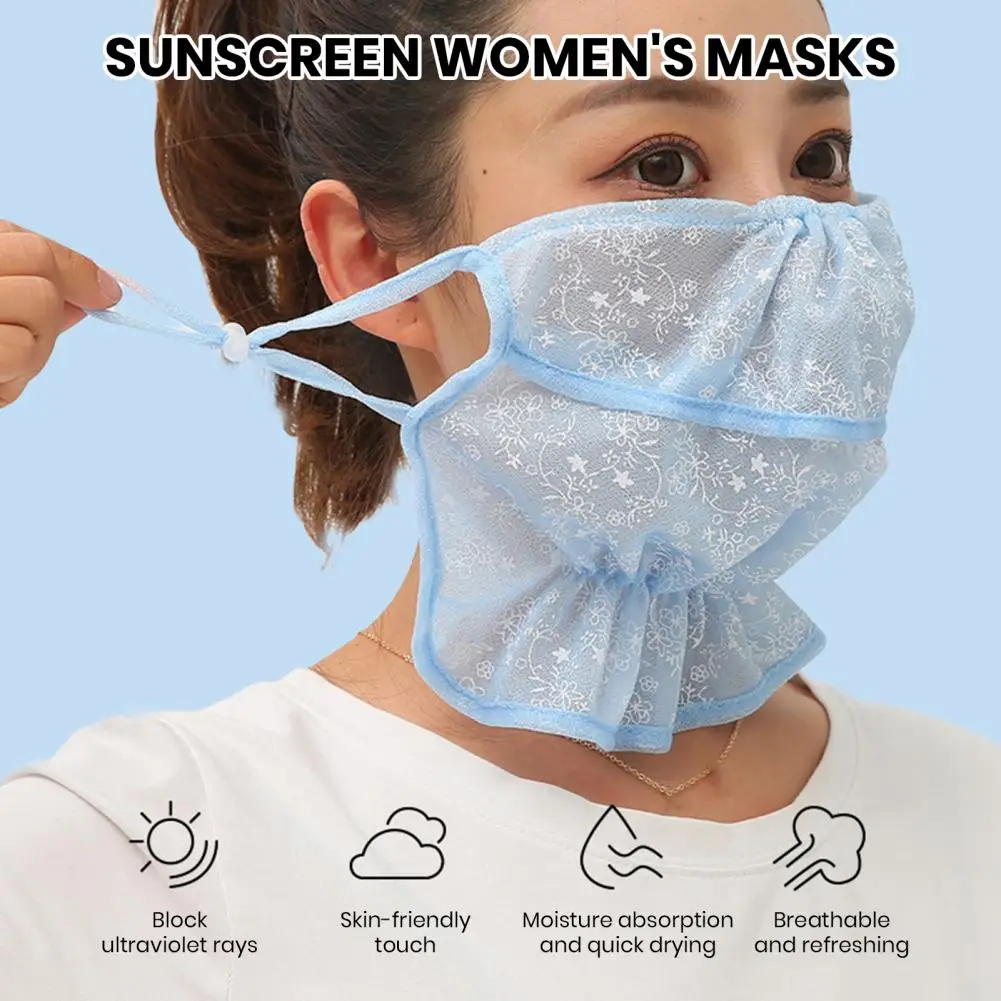 Soft Breathable Summer Sunscreen Face Hood Sun Protection Opening Mouth Summer Sunscreen Face Hood Sunshade