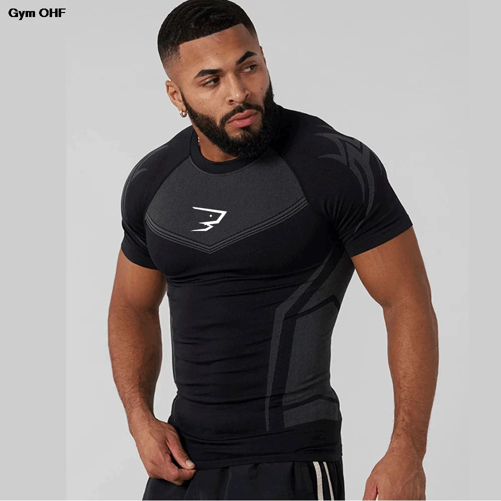 Kompressions-Sport-T-Shirt für Herren, zum Laufen, langärmelig, elastisch, für Fitness, Sport, Gym, Workout, Sportbekleidung, Oberteil, Sonnenschutz