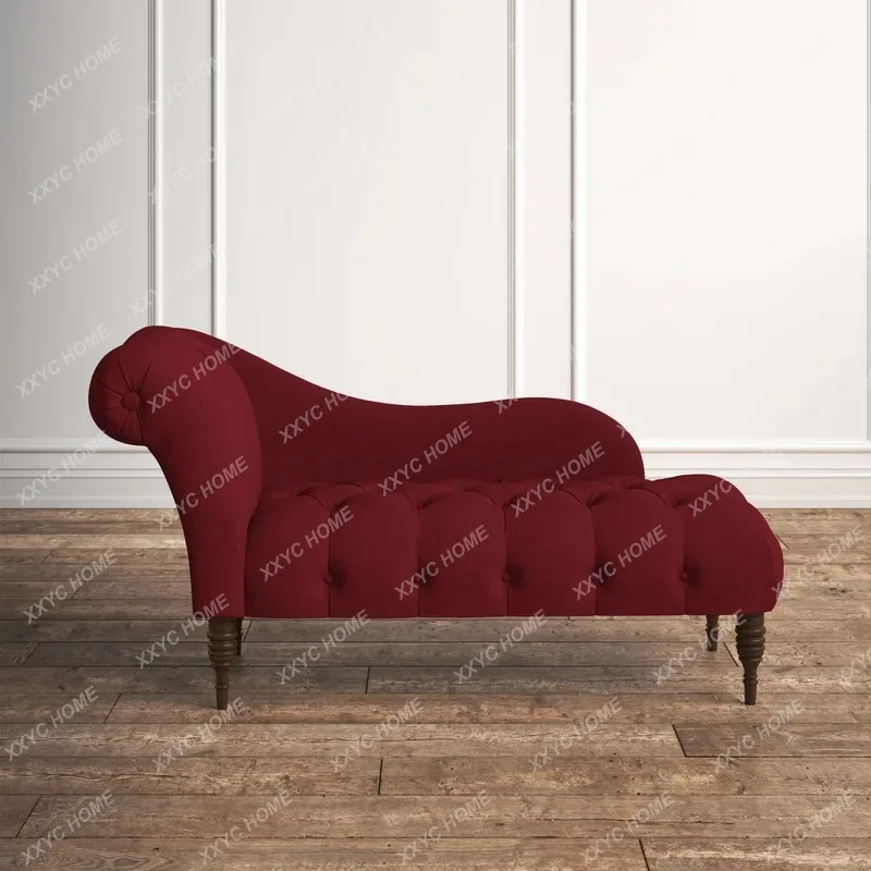 Simple bedroom recliner light luxury flannel beauty couch modern style chaise longue sofa
