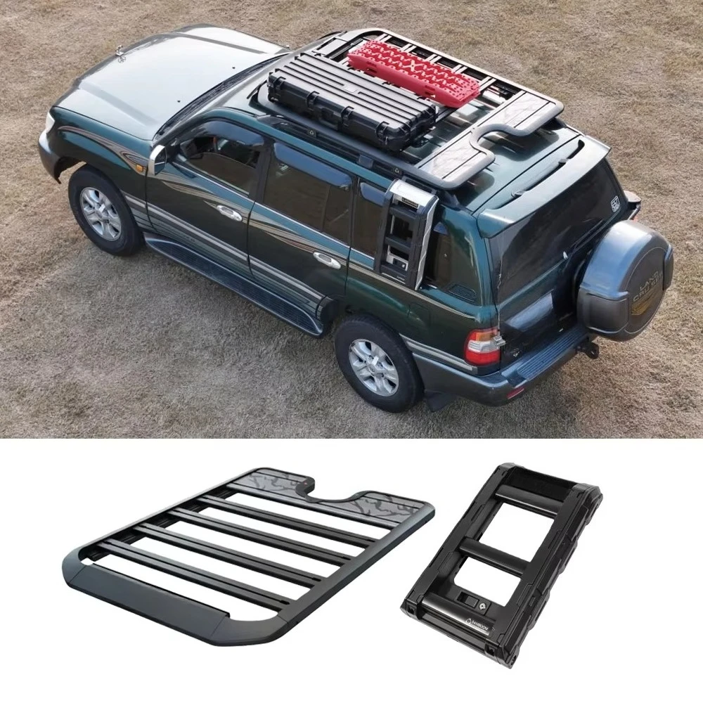 

Roof Rack Made of High Quality Aluminum Alloy, Suitable for Toyota Land Cruiser LC100 2000-2007 and LC200 2008-2022.Accessories