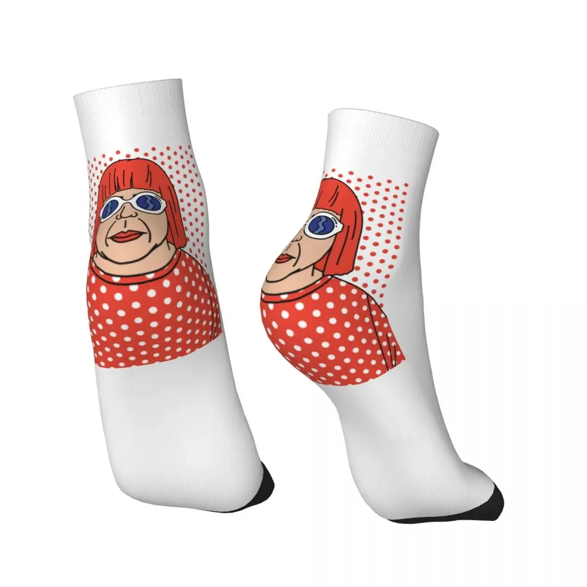 Kawaii Mens Yayoi Kusama Self Portrait Dress Socks Unisex Warm Comfortable 3D Printed Crew 