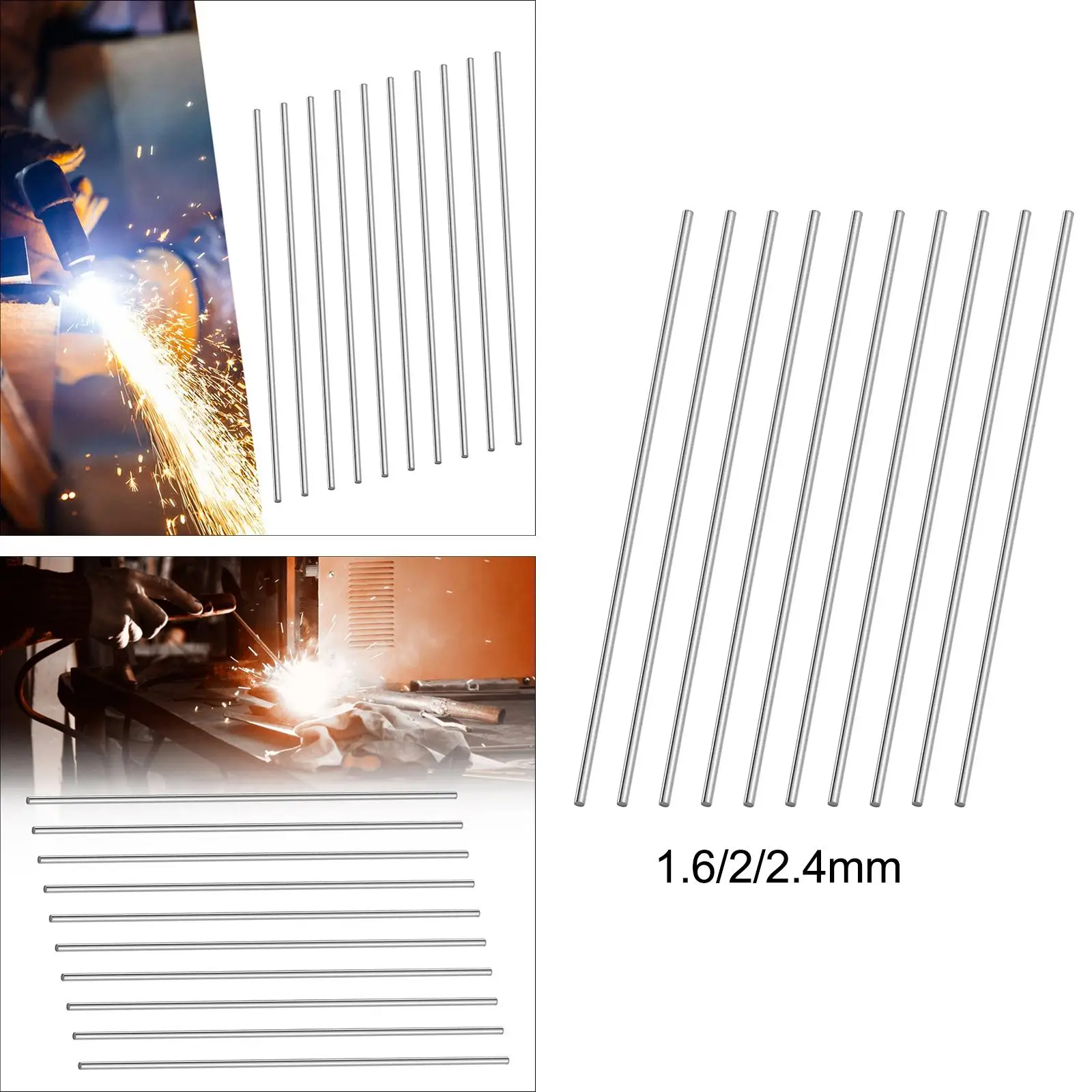 10Pcs Welding Rod Multipurpose Easy Melt Silver Flux Cored Welding Wire for PVC Pipes Iron Metal Welding Radiators Refrigerators