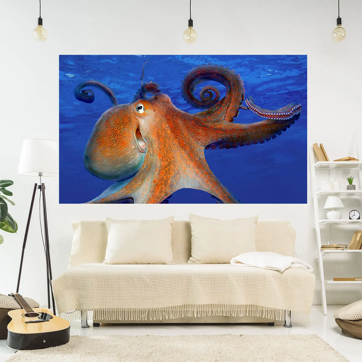 

Art Octopus Pattern Tapestries Underwater Animal Printed Wall Covering Aesthetic Bohemian Home Decorations