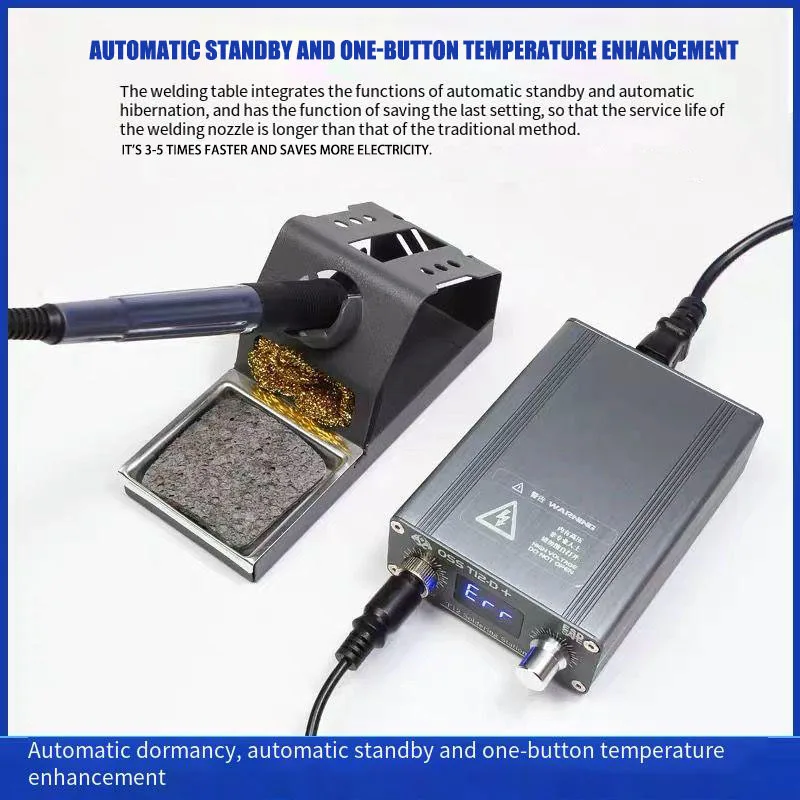 OSS T12-D PLUS soldering station, 76W high power, non-slip and anti-scald for cell phone motherboard repair.