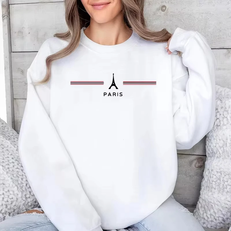 

New Fashion Womens Sweatshirts Printed O Neck Tops Casual Sports Jogging Pullover Street Clothing Autumn Daily Hoodie
