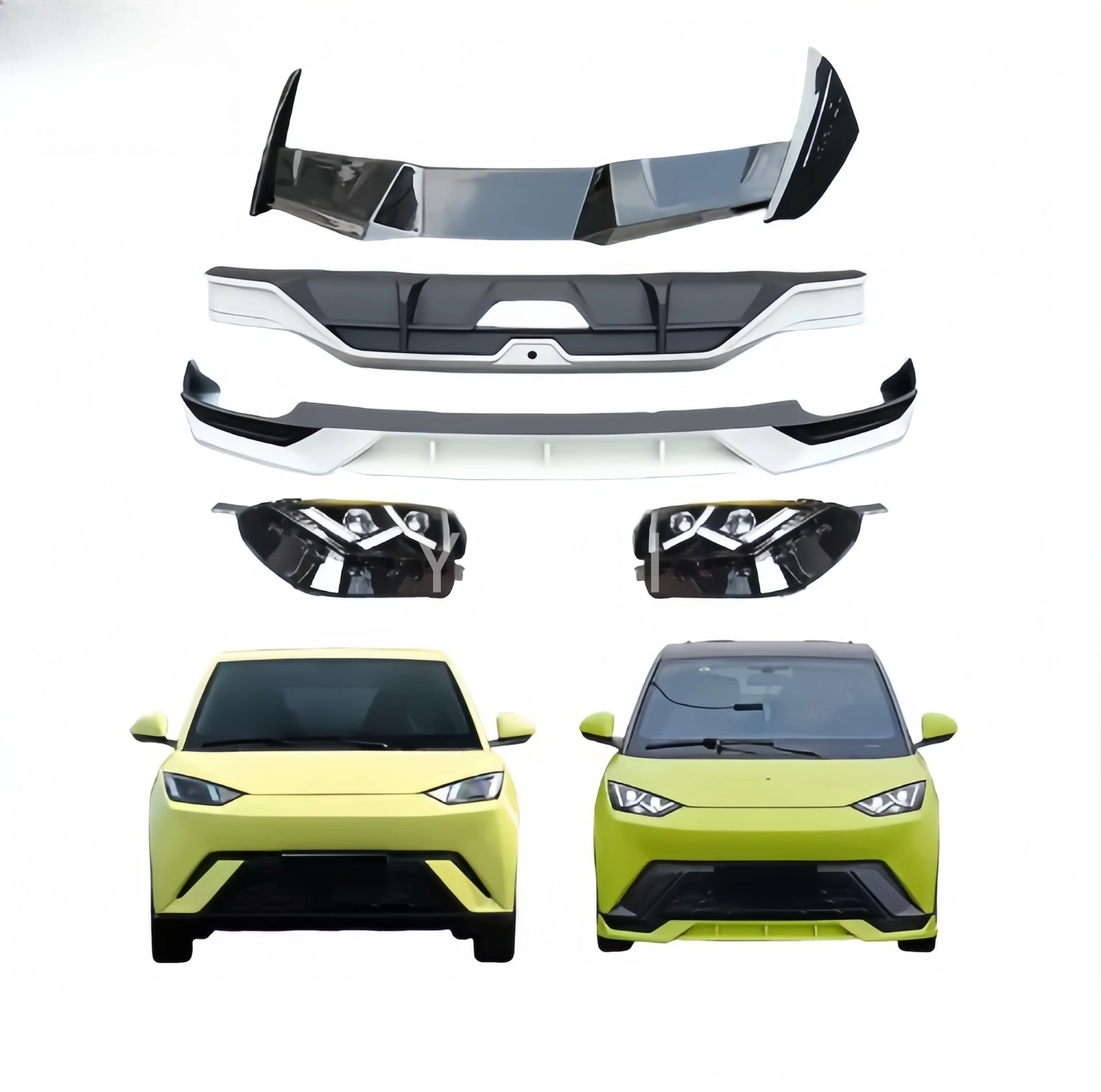 

For Upgrade 2024 Plastic Car Bumper Front Lip Headlight Spoiler Body Kit