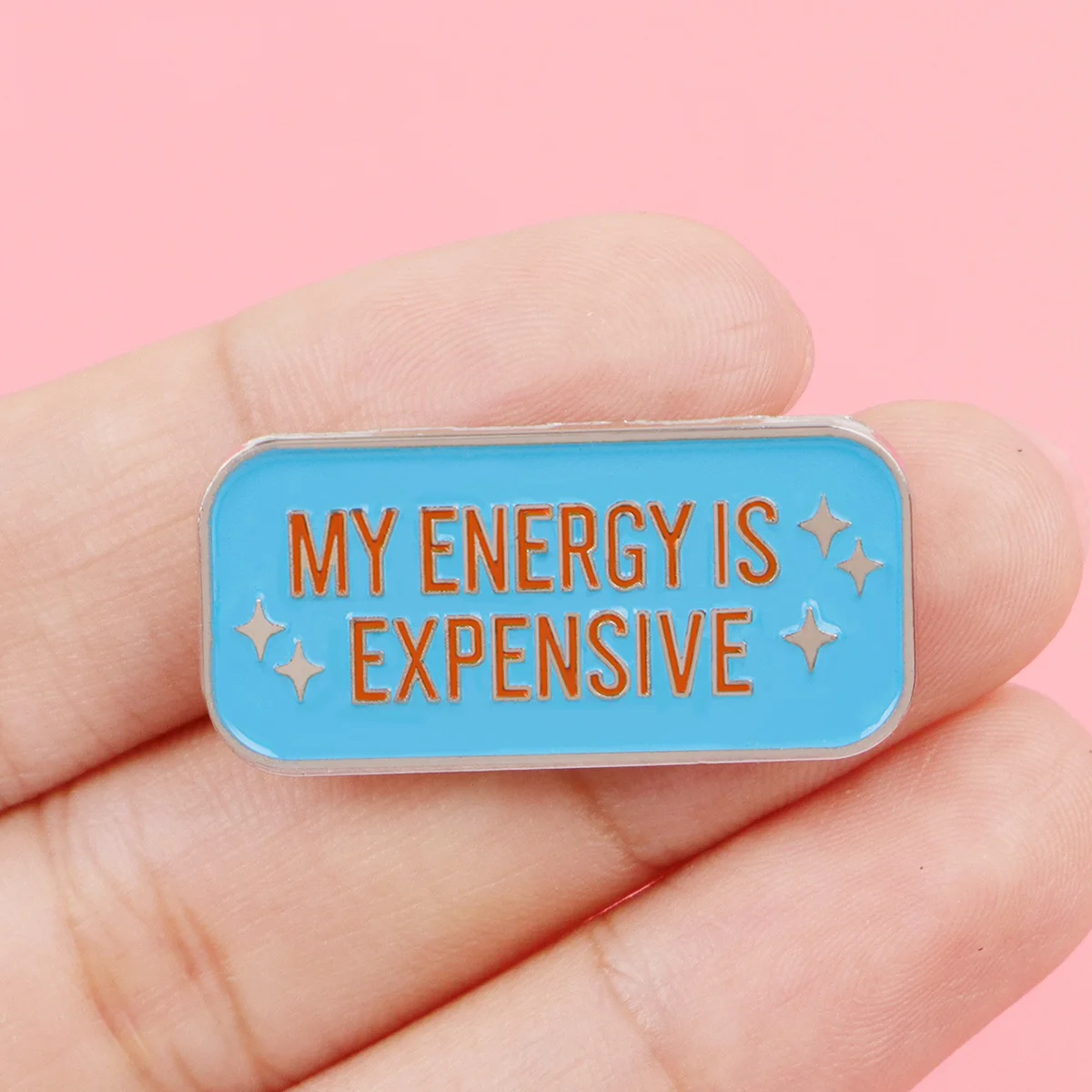 MY ENERGY IS EXPENSIVE Enamel Pin Blue Brooch Pines Lapel Pins Badge on Backpack Clothing Accessories Fashion Jewelry Gifts