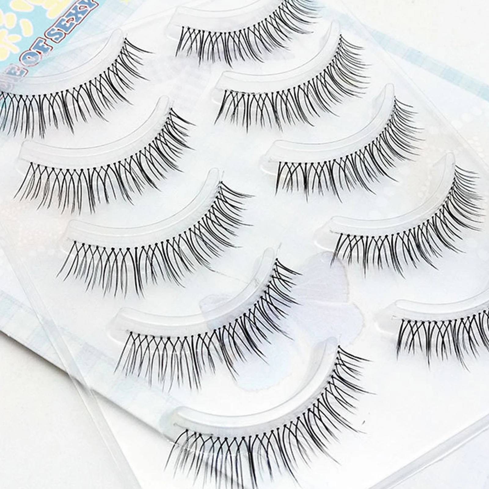 Ciglia finte coreane 5 paia di ciglia finte di simulazione naturale morbida Cosplay striscia sottile ciglia artificiali leggere dolce ragazza