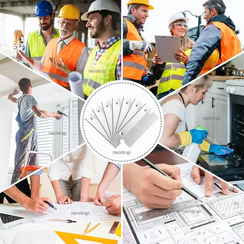 100 st rakblad för rakblad för bilklistermärken, fönsterglas, färgskrapa, rengöringsverktyg, stål, repfria ersättningsblad 10 best sales skrapblad - №6