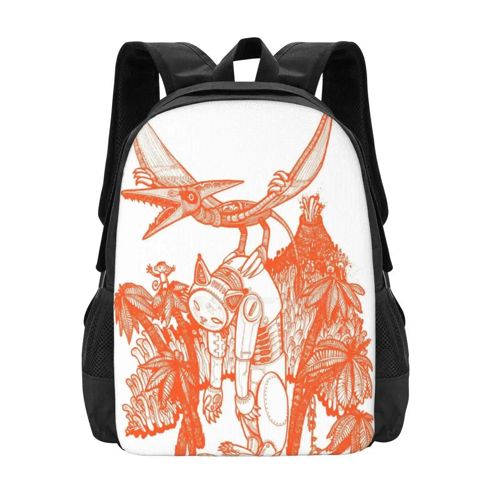 

Pterodactyl Pilot Hot Sale Schoolbag Backpack Fashion Bags Pterodactyl Dinosaur Robot Pilot Jungle Cat Monkey