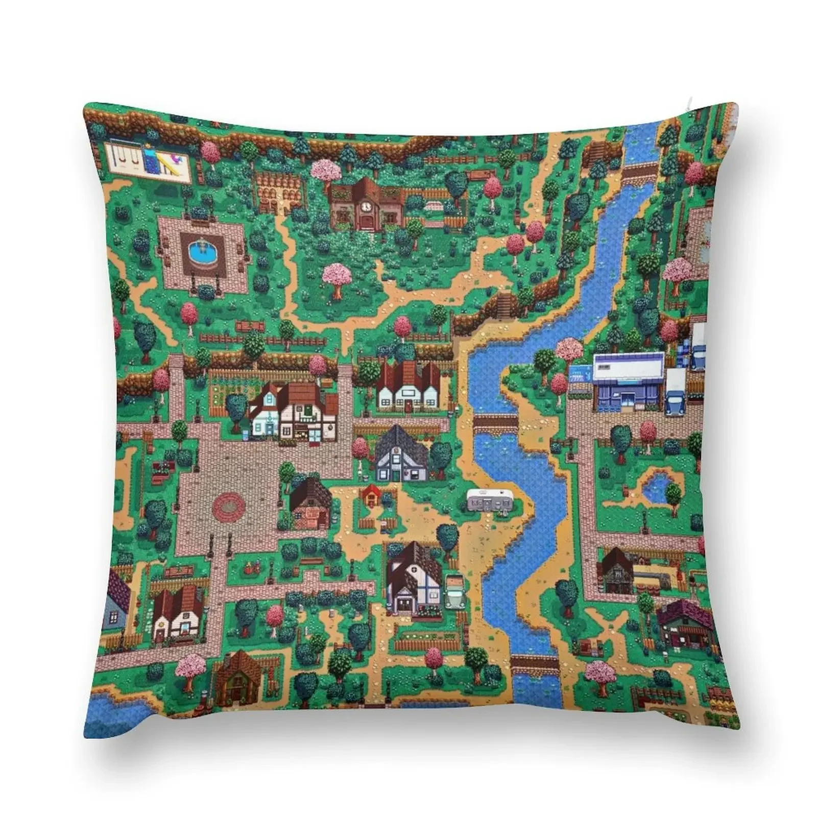 

Stardew valley town map Throw Pillow Christmas Pillowcase Decorative Sofa Cushion pillow