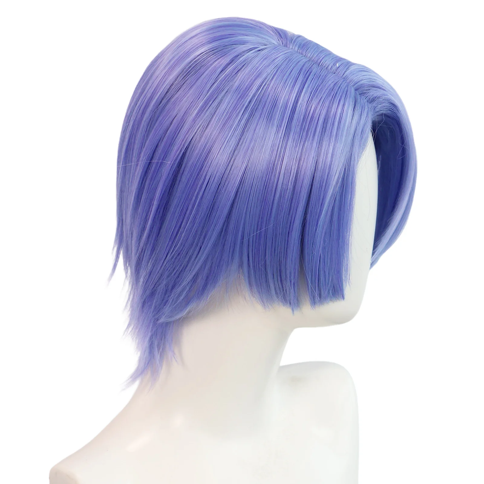 Anime poliéster cosplay peruca roxo em linha reta cabelo curto resistente de alta temperatura headwear festa de carnaval de halloween