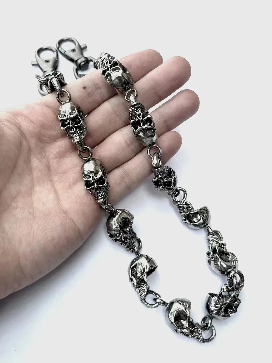 Punk Metal Retro Skull Chain Key Chain Waist Chain Personality Men\\\\\\\'s Motorcycle Biker Biker Rock Jewelry Waist Gift
