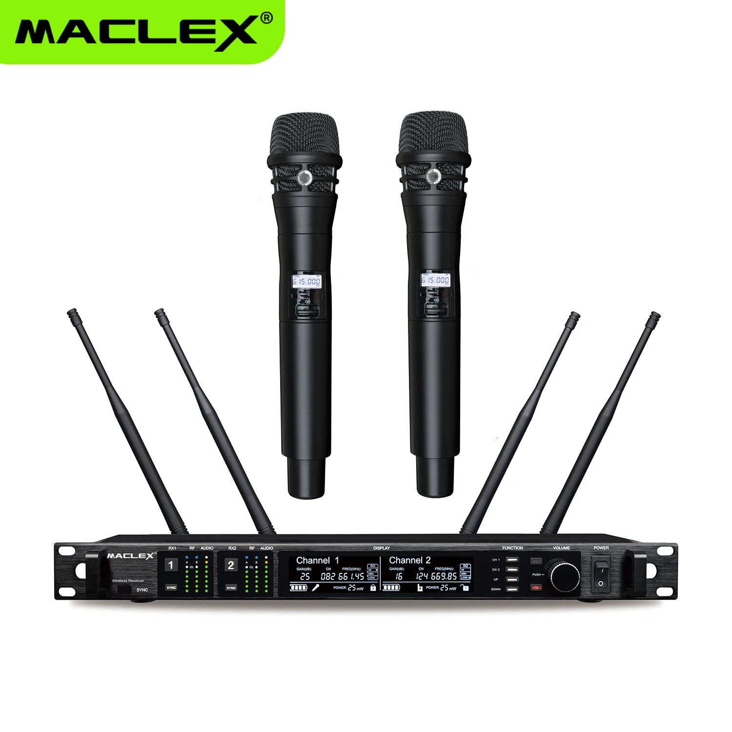 Maclex AD4D KSM8 500/600/900Mhz Digital Wireless Microphone Professional Dual Channel Receiver Diversity Stage Mircrofone 150M