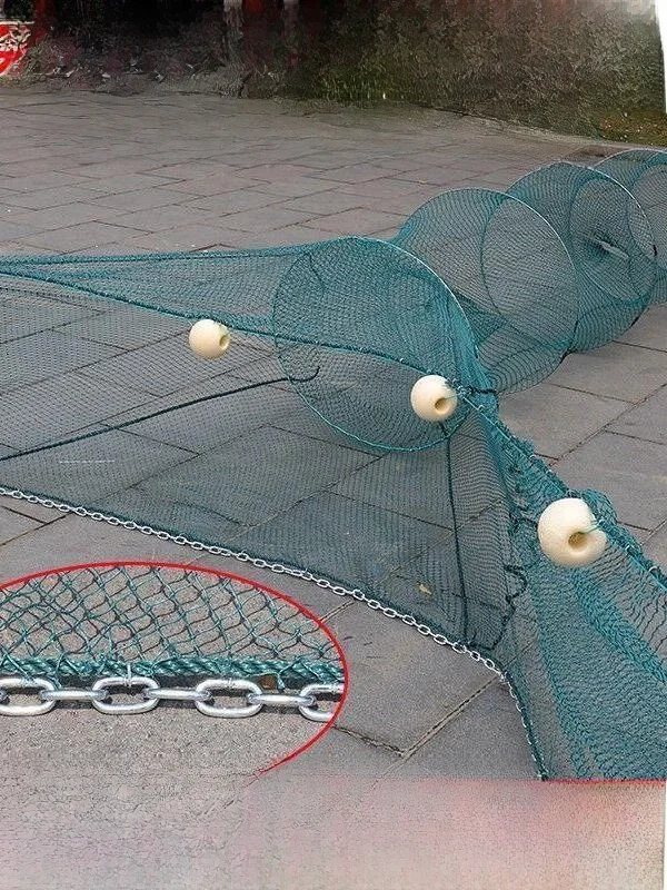 漁網-エビかごバリア-魚網-デコイ池清掃用八文字網-タイガーマウスネット-吊り下げ網-漁具
