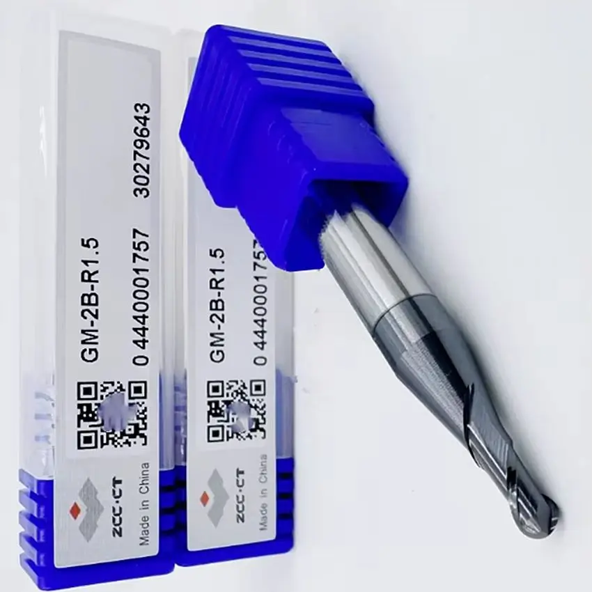 

GM-2B-R1.5 ZCC.CT GM-2B Whole alloy tungsten steel ball end mill 2 Flutes Ball End Mills Φ3.0R1.5*6*6*50 2T Ball End Mills