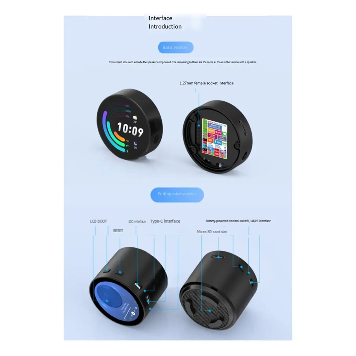 

(ABDH) RP2350 Round LCD Development Board 1.85 Inch 360x360 Support IoT Display Module for DIY Smart Projects A
