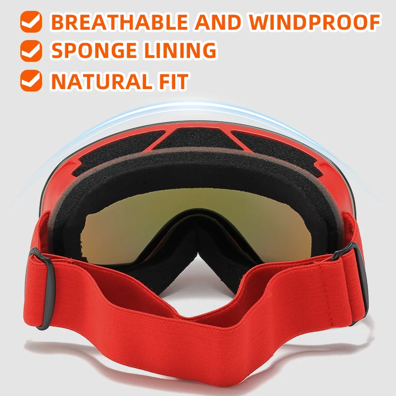 نظارات تزلج أسطوانية واسعة الميدان لتسلق الجبال وركوب الدراجات، نظارات التزلج الشتوية على الجليد والثلج على الجليد #3