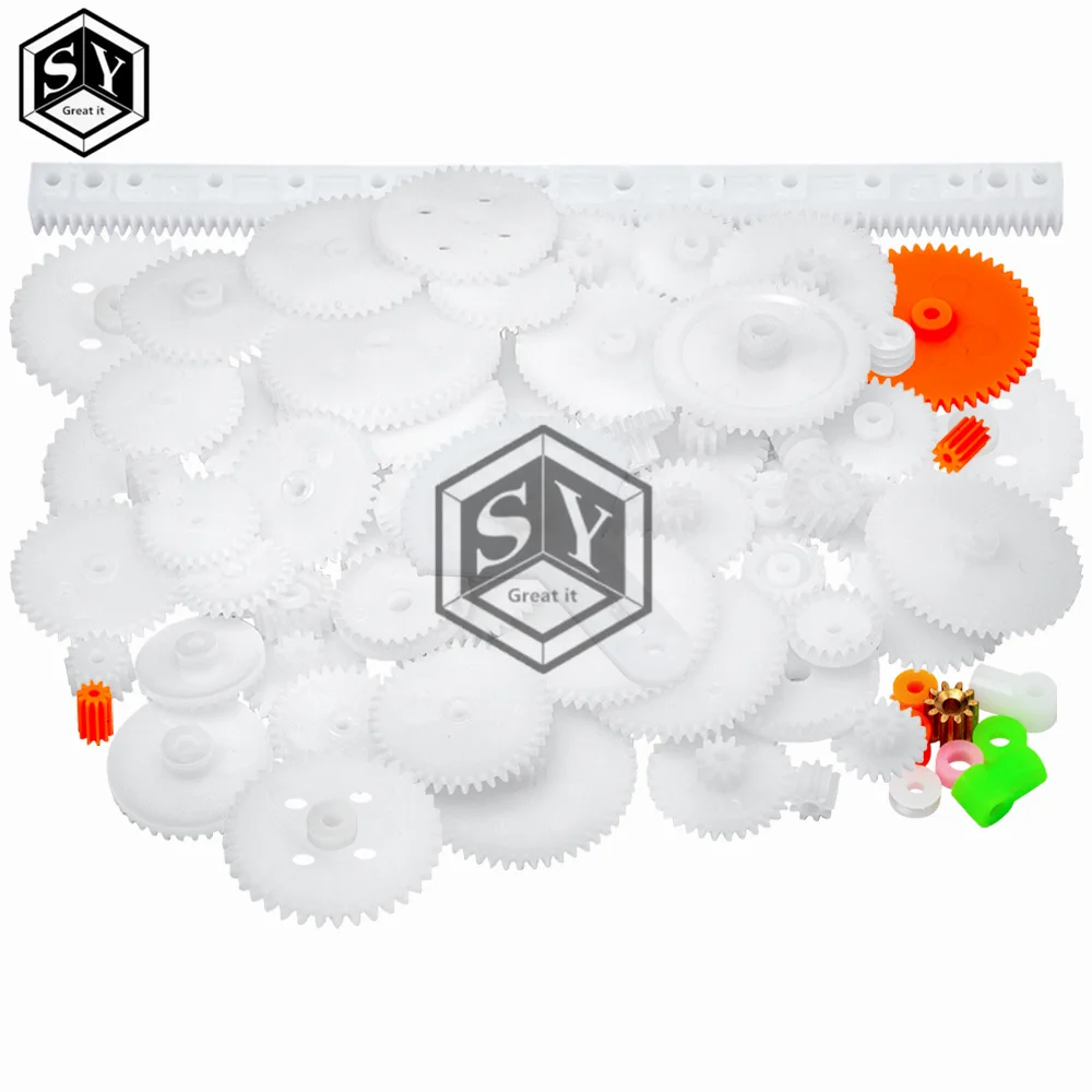 مجموعة أدوات تجميع تروس السيارة اليدوية مكونة من قطعتين من BS - مجموعة كاملة مع المحركات والتروس والمحاور والأحزمة والأكمام لمشاريع بناء الألعاب #6