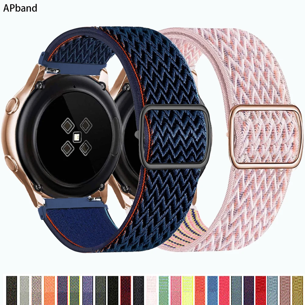 20mm 22mm band For Samsung galaxy watch 4 classic/5 Pro/Gear S3/Amazfit bip Elastic Nylon Loop Bracelet Huawei GT 2 3 pro strap