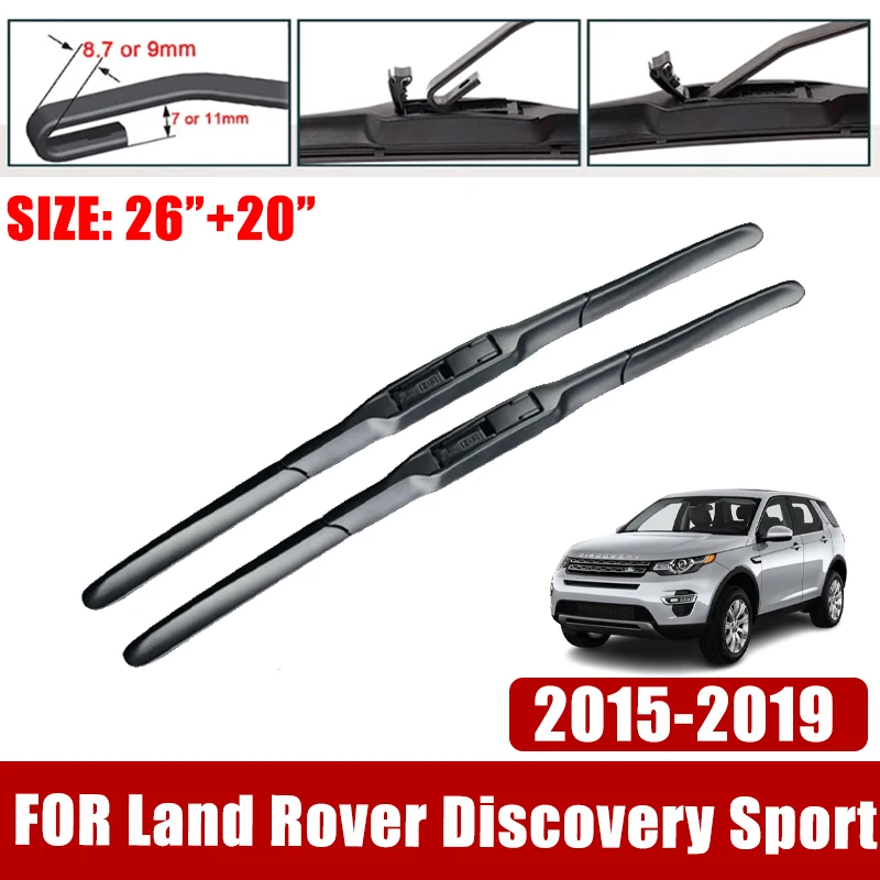 For Land Rover Discovery Sport 2015-2019 Car Wiper Blade Front Rain Rubber Stickers Windscreen Windshield Wiper Auto Accessories