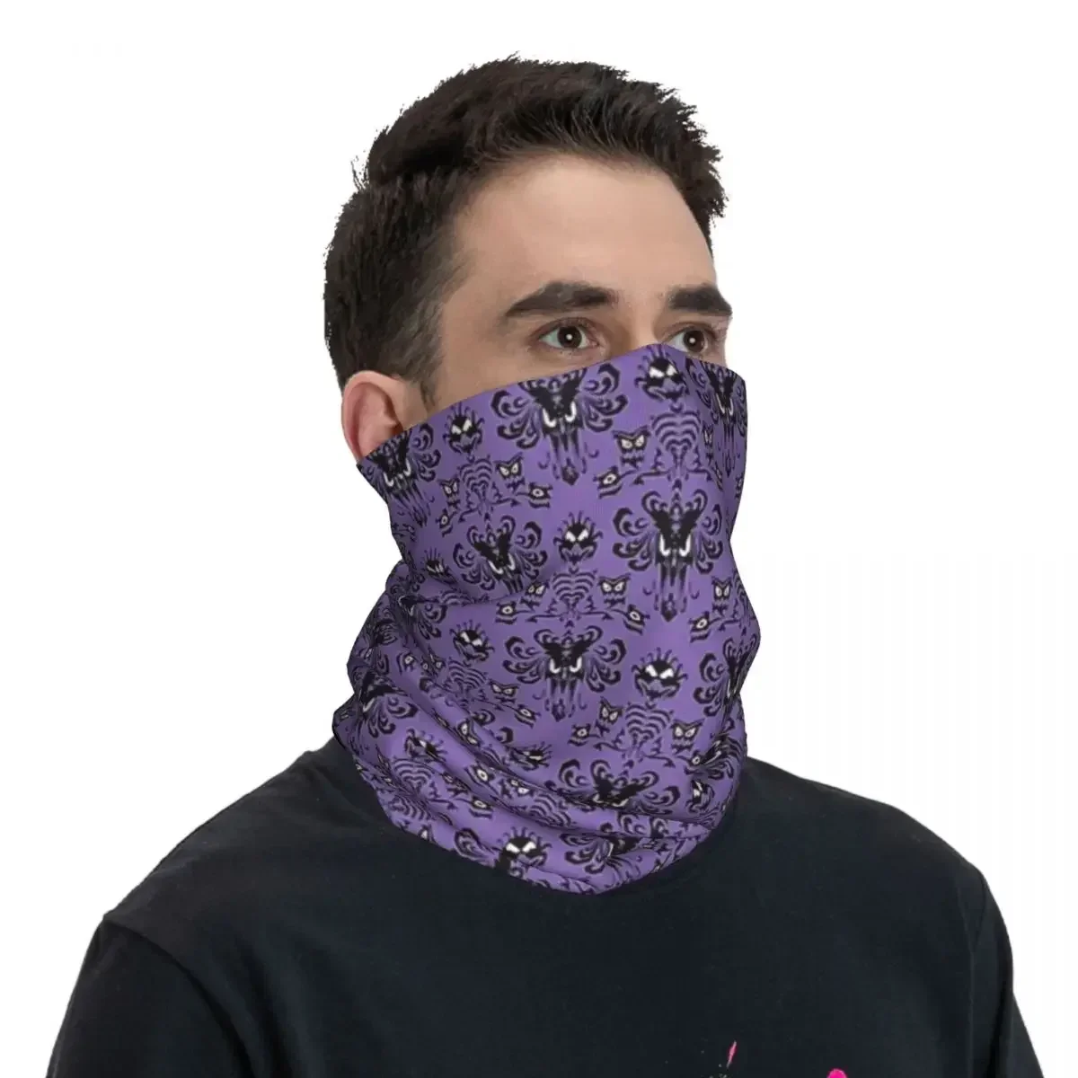 Bandana Happy Haunts para homens e mulheres, polainas de pescoço, máscara impressa, cachecol, quente, ciclismo, corrida, adulto, lavável, 999