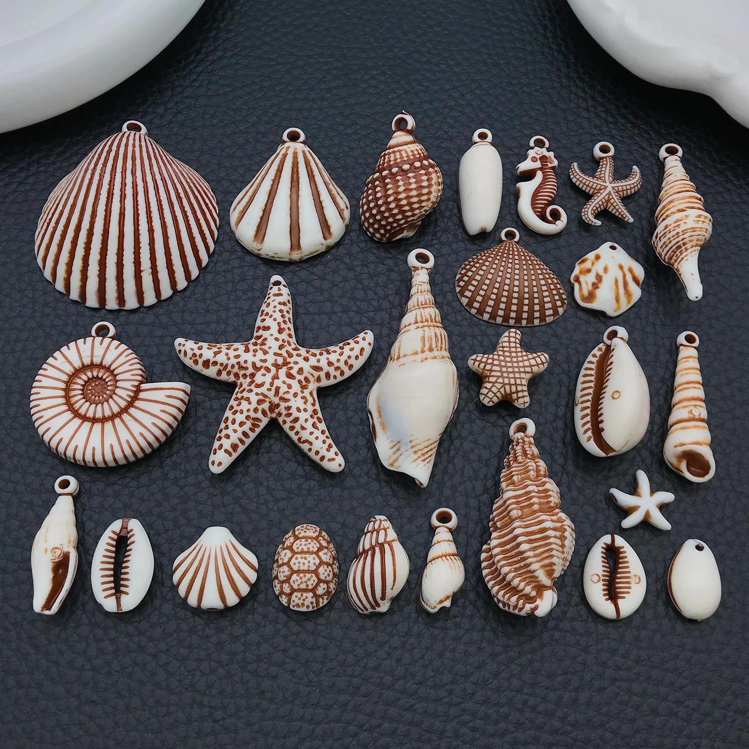 5/25pcs/Pack Ocean Acrylic Pendant Seashell Conch Scallop Charms For Jewelry Making DIY Necklace Bracelet Earrings Accessories ﻿