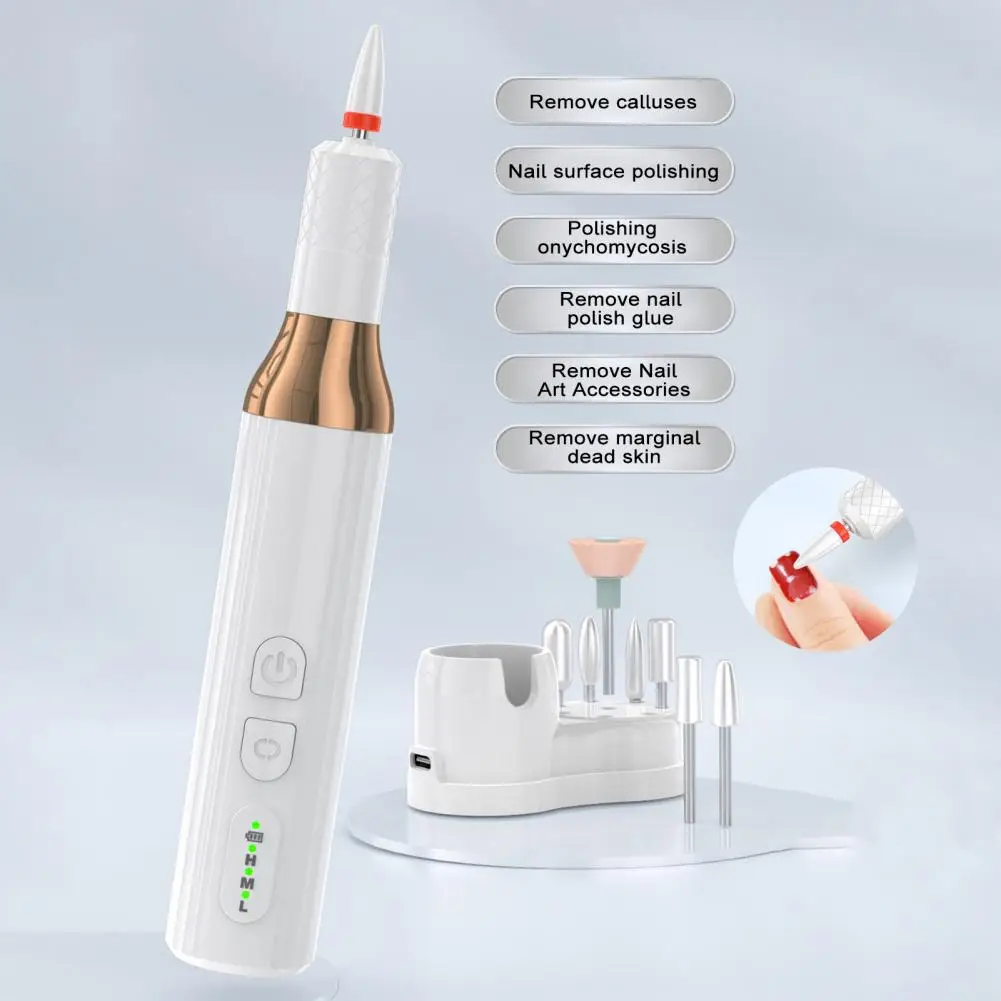 휴대용 무선 전기 네일 연마기 키트, 전문 18000 Rpm 아크릴 젤 파일, 페디큐어 매니큐어